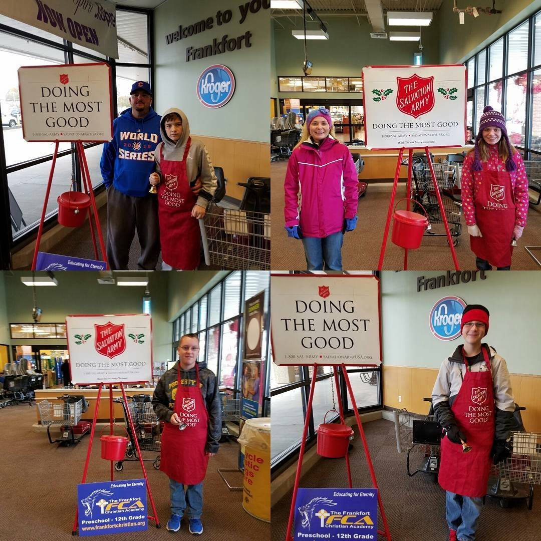 Students volunteering at Kroger